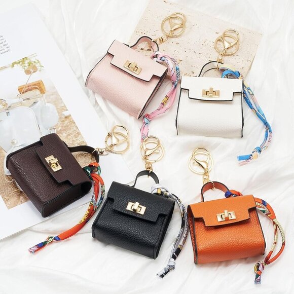Mini Backpack Keychain for Women,Small Change Pouch Coin Purse Twist-lock with K - Picture 2 of 5